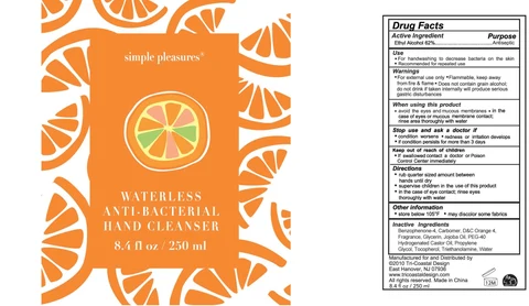 Waterless Anti-Bacterial Hand Cleanser packaging