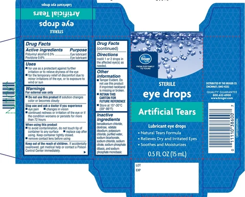 Kroger Eye Drops Artificial Tears 포장