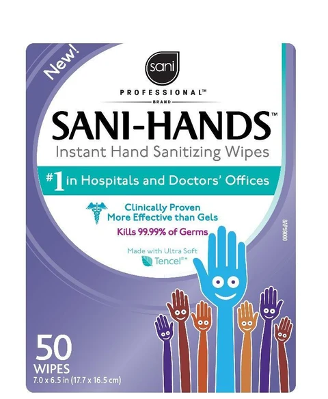 Sani Professional Brand Sani-HandsInstant Hand Sanitizing Wipes 포장