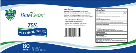 Blue Cedar Alcohol Wipes 포장