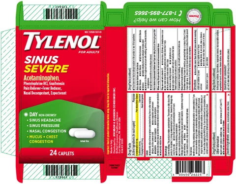 Tylenol Sinus Severe 포장
