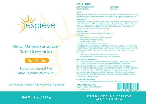 Sheer Mineral Sunscreen Satin Dewy Finish 포장