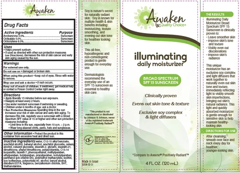 Awaken by Quality Choice Illuminating Daily Moisturizer Broad Spectrum SPF 15 Sunscreen 포장