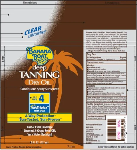 Banana Boat Deep Tanning Dry SPF 4 포장