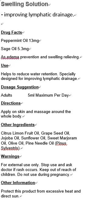 Swelling Solution- improving lymphatic drainage 포장