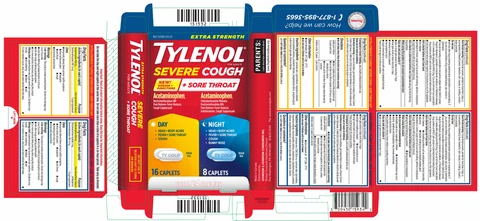 EXTRA STRENGTH TYLENOL SEVERE COUGH PLUS SORE THROAT DAY/NIGHT 포장