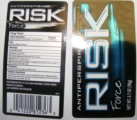 Risk ForceInvisible Solid Antiperspirant packaging