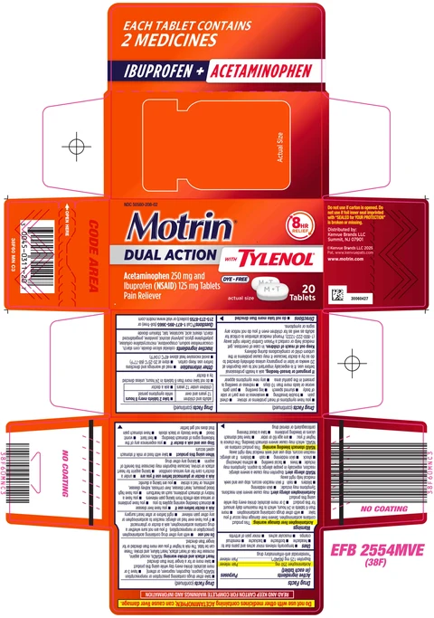 Motrin Dual Action With Tylenol 포장