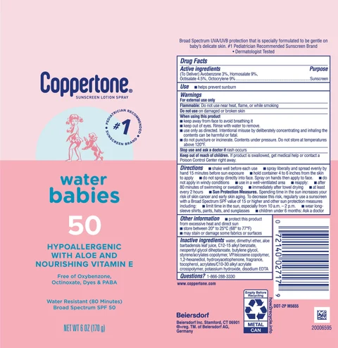 Coppertone Waterbabies Sunscreen SPF 50 포장