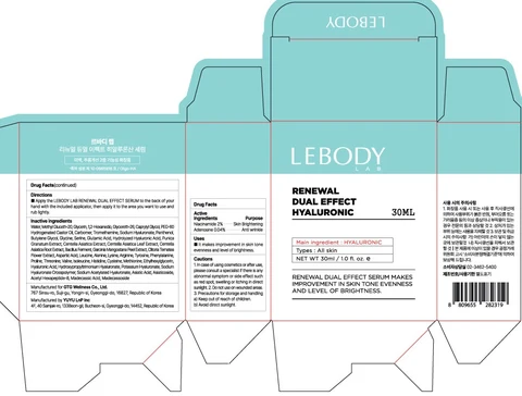 LEBODY LAB RENEWAL DUAL EFFECT HYALURONIC SERUM packaging