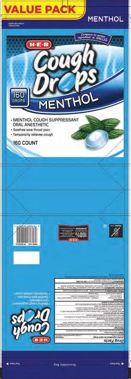 HEB Menthol Cough Drops 포장