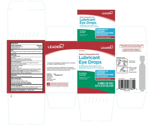 Leader Lubricant Eye Drops 30ct packaging