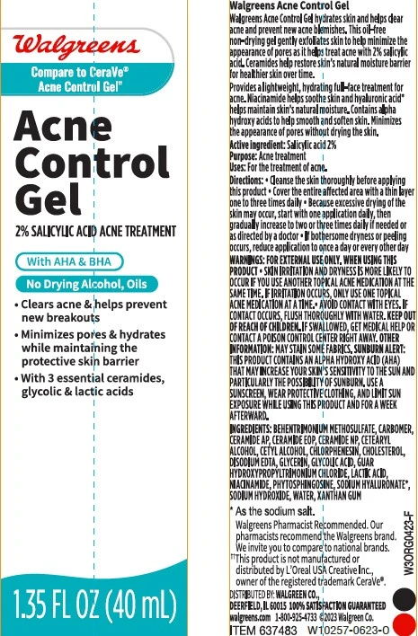 Walgreens Acne Control Gel packaging