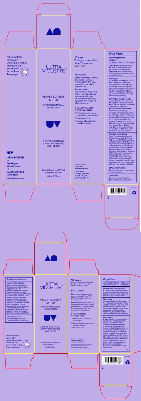 ULTRA VIOLETTE VELVET SCREEN BLURRING MINERAL SKINSCREEN 포장