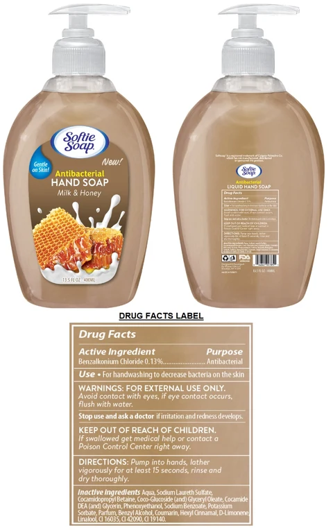 Softie Antibacterial HANDSOAP Milk and Honey 포장