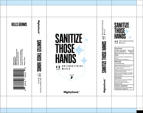 SANITIZE THOSE HANDS 40PCS ANTIBACTERIAL WIPES 포장