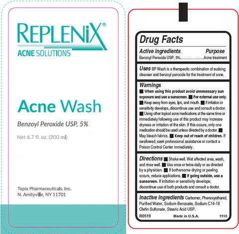 REPLENIX ACNE Solution BENZOYL PEROXIDE WASH 포장