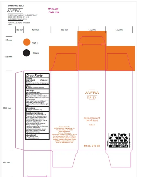 Jafra Daily Antiperspirant Deodorant Roll-on packaging