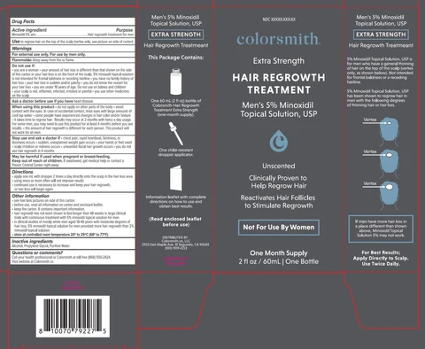 Colorsmith Hair Regrowth Treatment Mens Minoxidil Topical Solution Extra Strength 포장