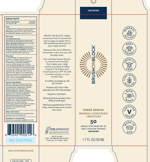 Brush On Block Sheer Genius SPF 50 Mineral Moisture packaging