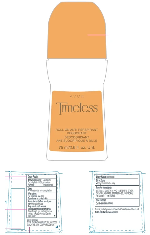 AVON TimelessRoll-On Anti-Perspirant Deodorant 포장