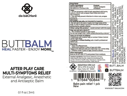 DEBACHERE Butt Balm After Play Care Multi Symptoms Relief 포장