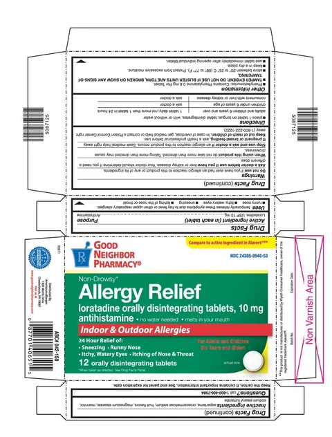 Loratadine packaging