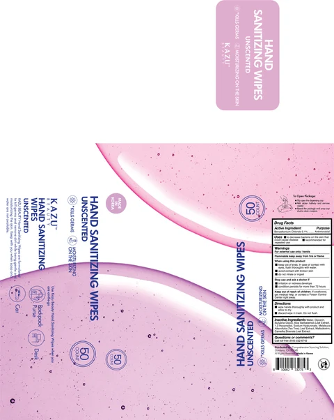KAZU HAND SANITIZING WIPES UNSCENTED 포장