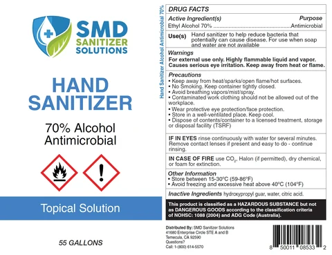SMD SANITIZER SOLUTIONS HAND SANITIZER 포장