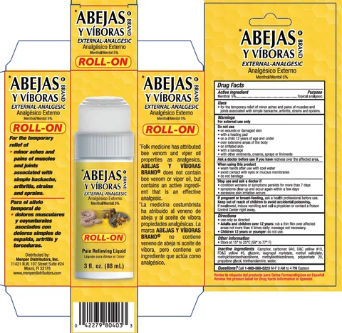 Abejas y Viboras Brand Roll-On packaging