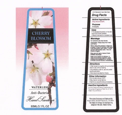 Cherry Blossom Waterless Anti-Antibateria Hand Sanitizer packaging