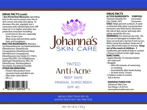 Tinted SPF40 packaging