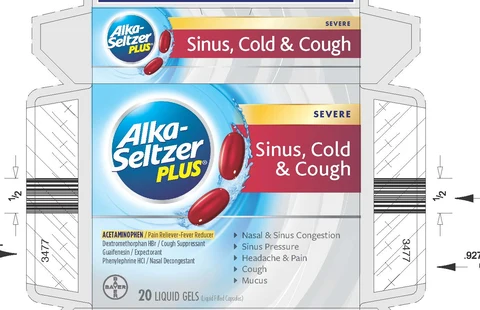 Alka-Seltzer Plus Severe Sinus Cold and CoughLiquid Gels 포장