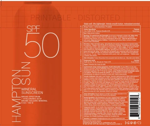 Hampton Sun SPF 50 Mineral packaging