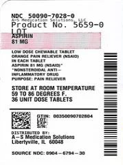 Aspirin Low Dose Chewable Orange 포장