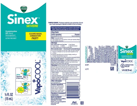 Vicks Sinex SEVEREVapoCOOL ULTRA FINE MIST 포장