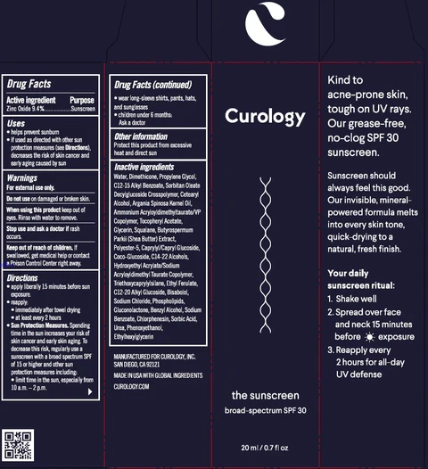 Curology the sunscreen broad spectrum SPF 30 포장