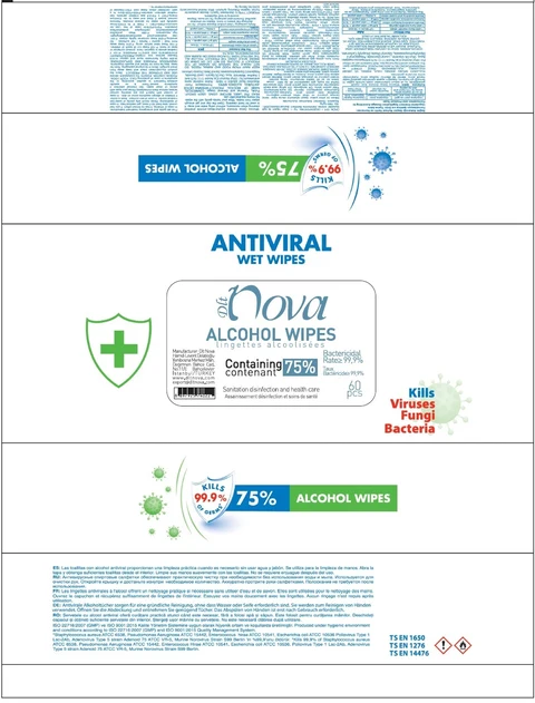 DLT NOVAANTIVIRAL ALCOHOL WET WIPES 포장