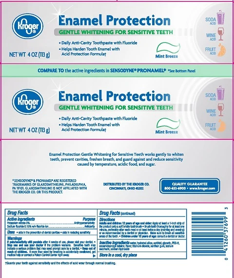 Kroger Enamel Protection SensitiveGentle Whitening 포장