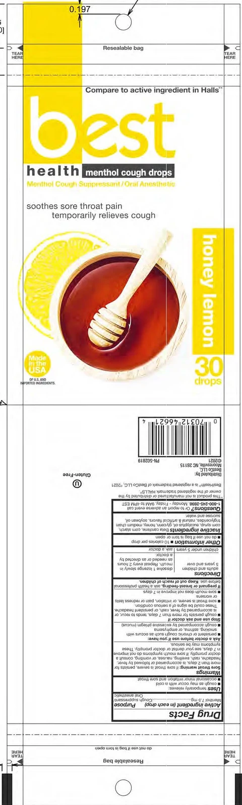 Honey Lemon Cough Drops 포장