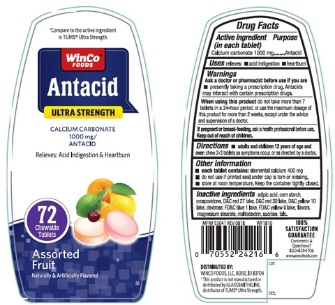 WinCo Foods Antacid Ultra Strength packaging