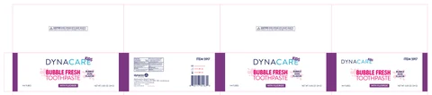 Bubble Fresh Toothpaste, with Fluoride packaging