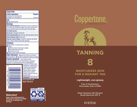 Coppertone Tanning Sunscreen SPF 8 포장