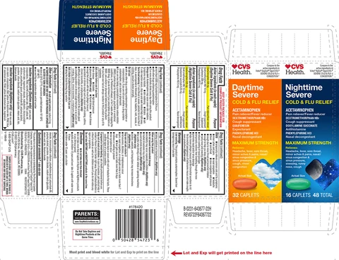 Daytime, Nighttime Severe Cold and Flu Relief 포장