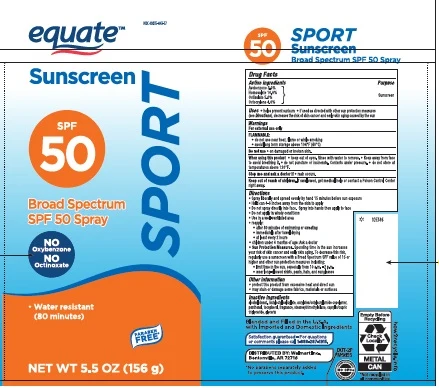WALMART EQUATE SUNSCREEN SPF 50 SPORT BROAD SPECTRUM 포장
