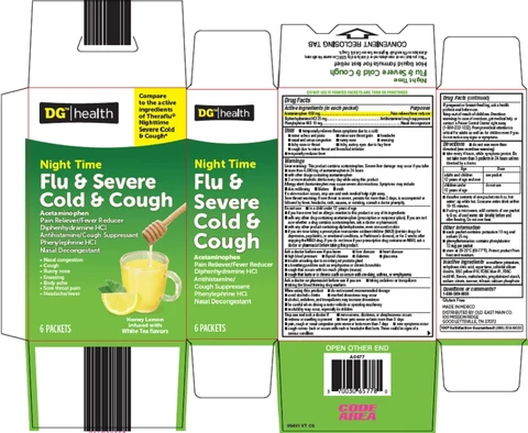 dg health flu and severe cold and cough packaging