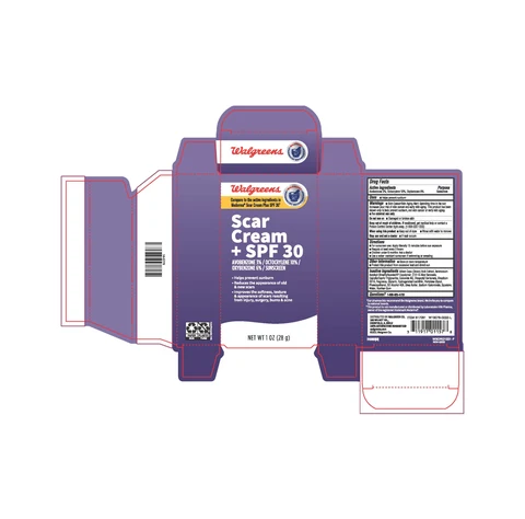 Walgreens Scar Cream w/SPF 30 packaging