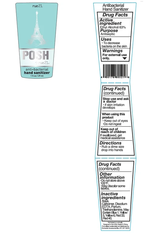 RUE21 Posh Antibacterial Hand Sanitizer 포장