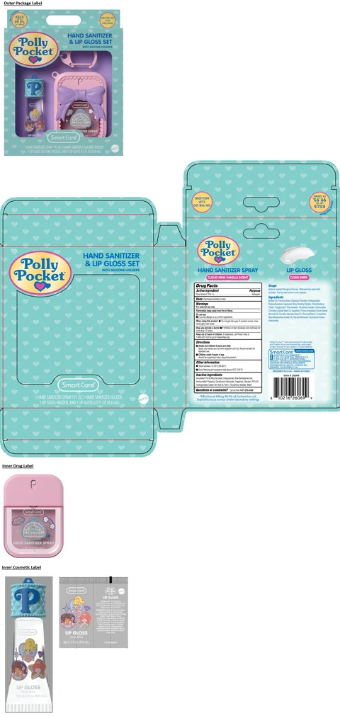 SMART CARE Polly Pocket HAND SANITIZER AND LIP GLOSS SET 포장
