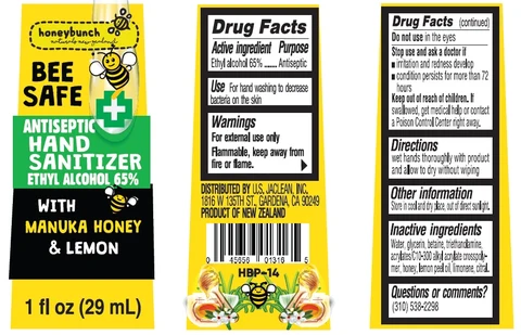 Bee Safe Hand Sanitizer With Manuka Honey and Lemongrass 포장